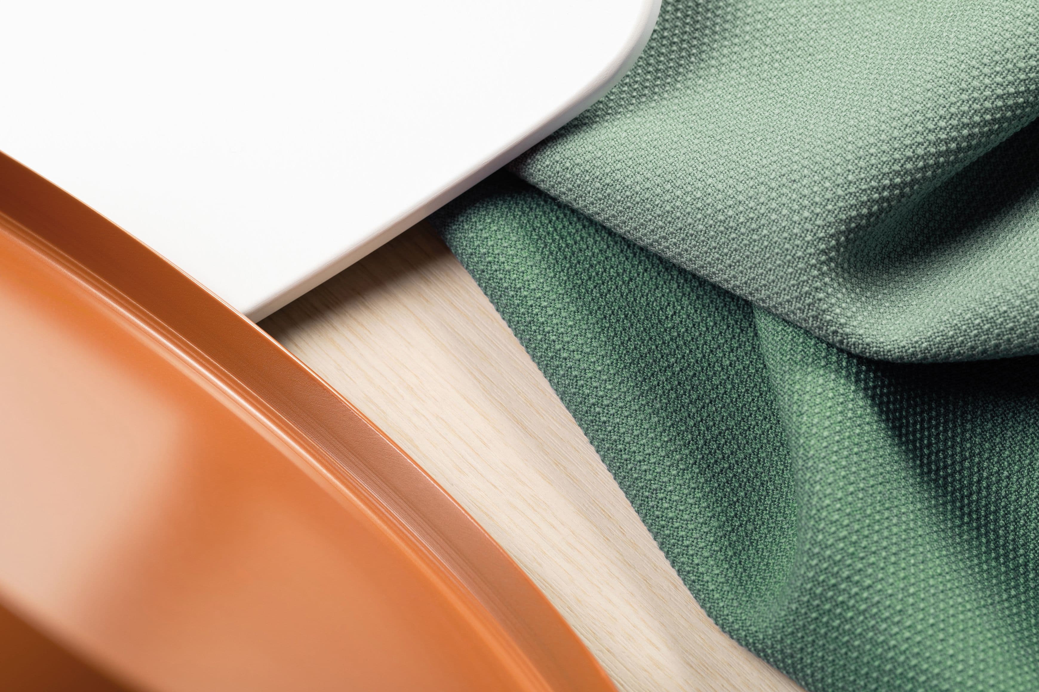Conceptual image containing material and colour samples.