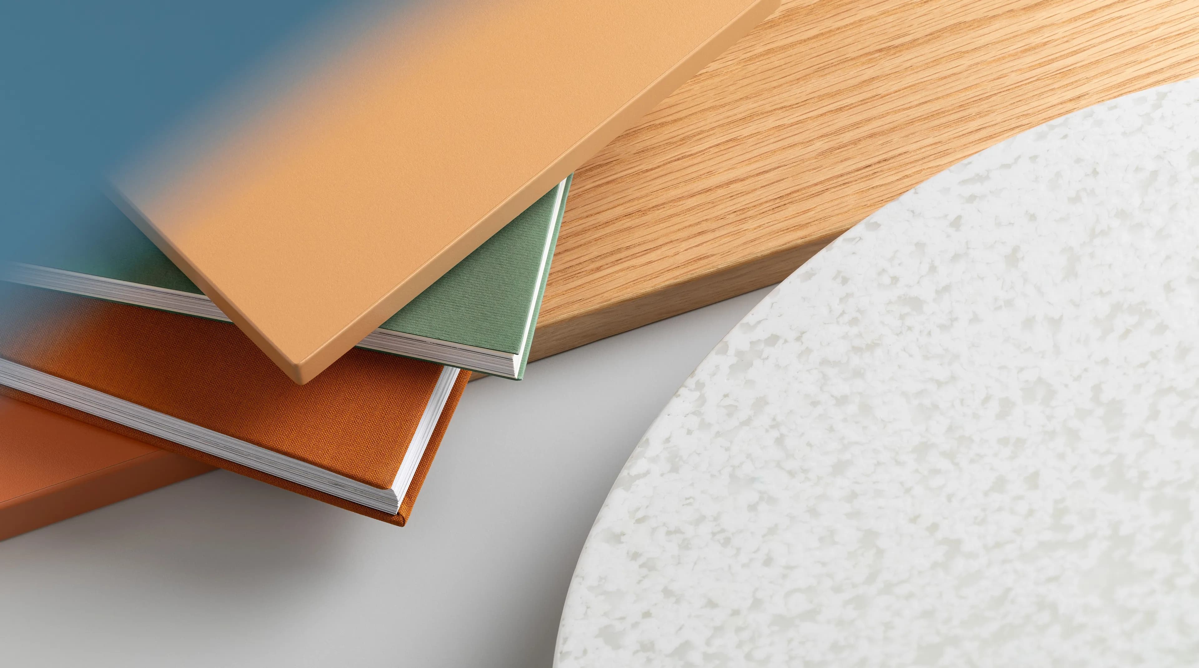 Conceptual image of materials, textiles and colours of Sarpsborg Library.