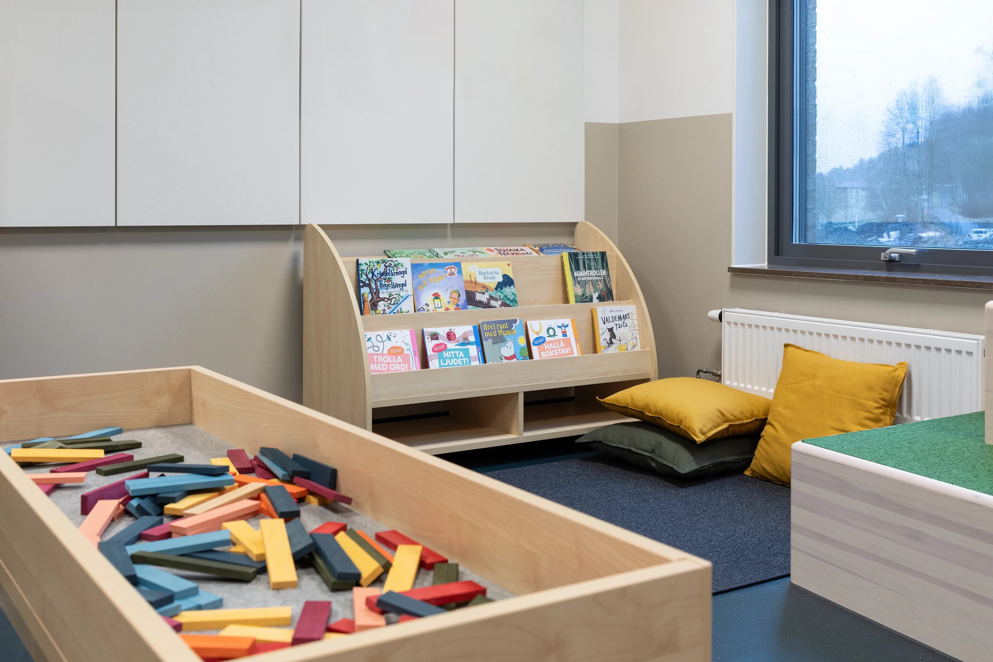 Reading corner at Bifrost preschool.
