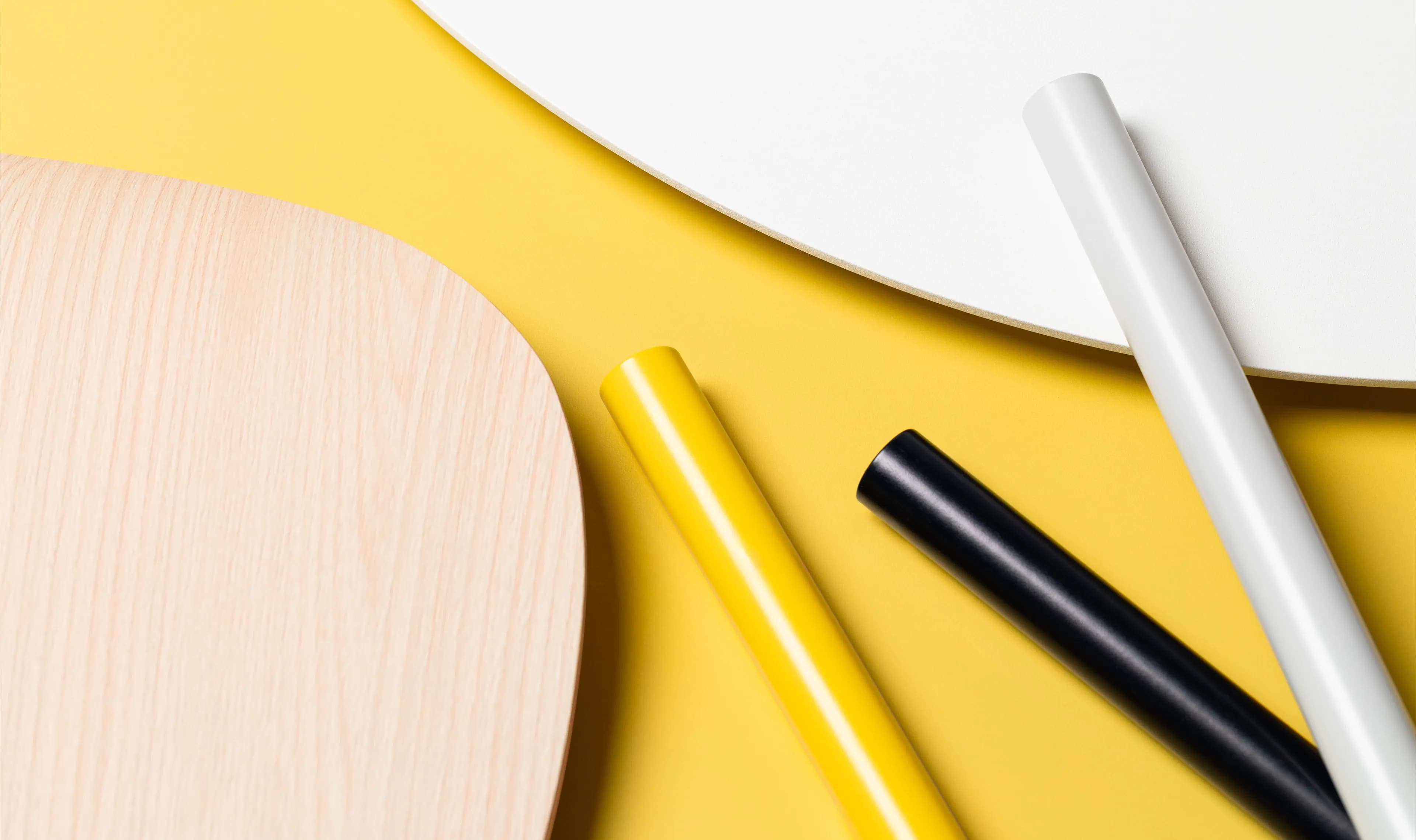Conceptual image of materials, textiles and colours at Kirkelund School in Skiptvet.